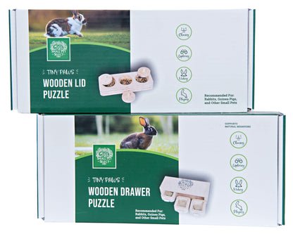 Wooden Foraging Puzzle and Wooden Drawer Puzzle Bundle