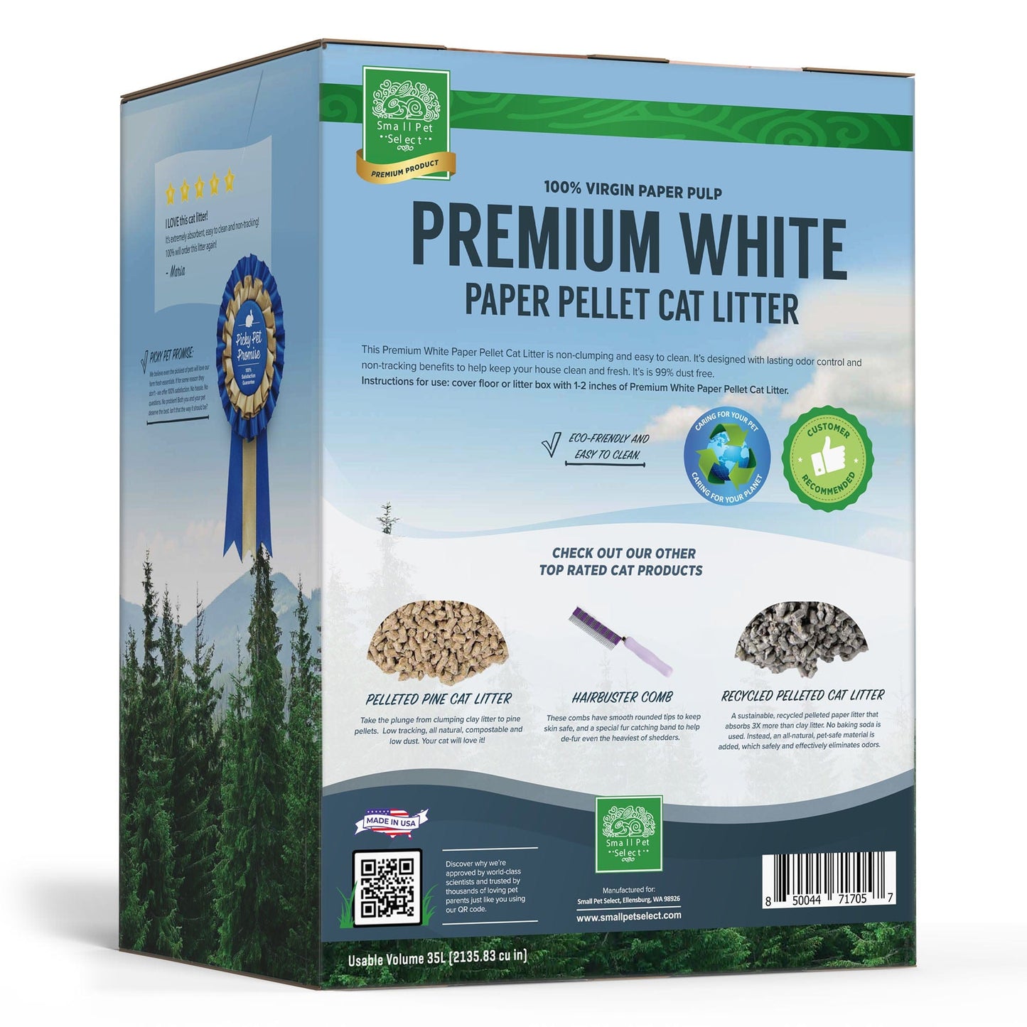 Premium White Paper Pellet Cat Litter