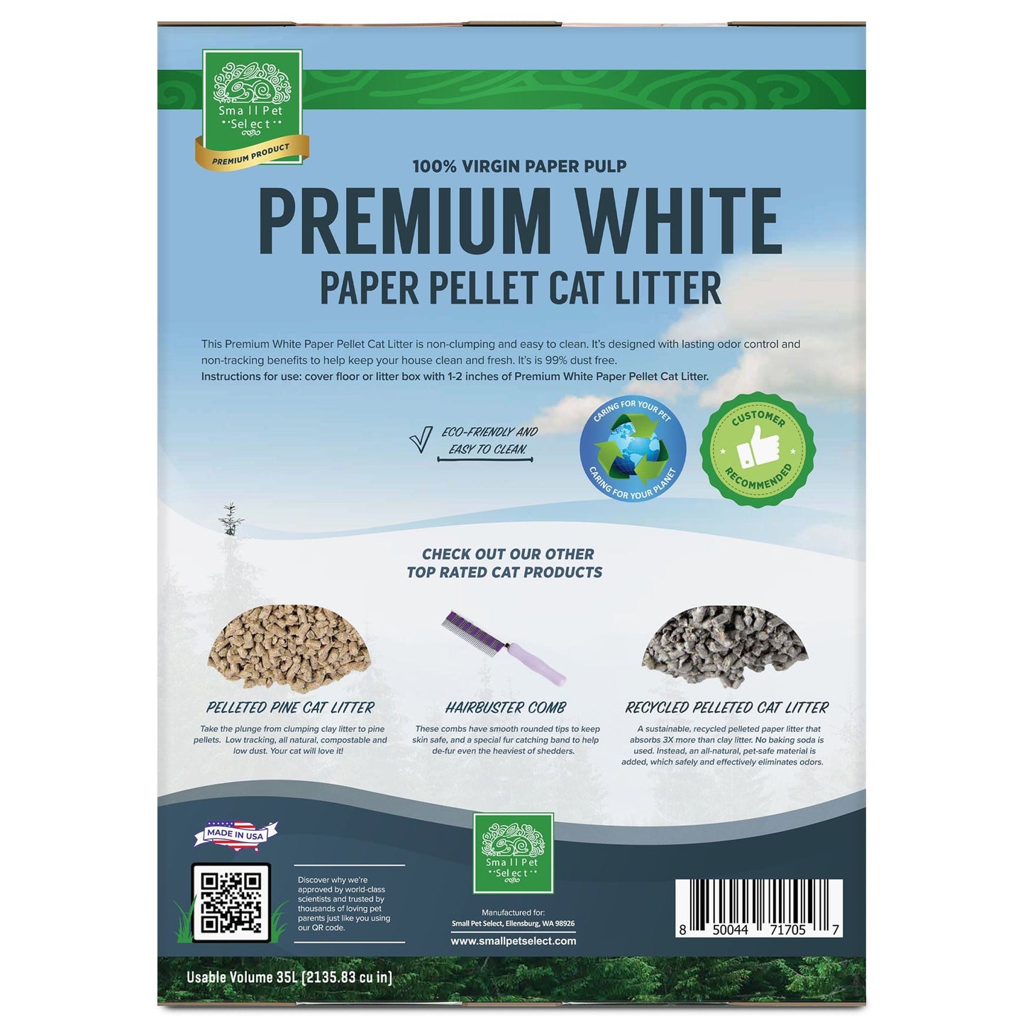 Premium White Paper Pellet Cat Litter