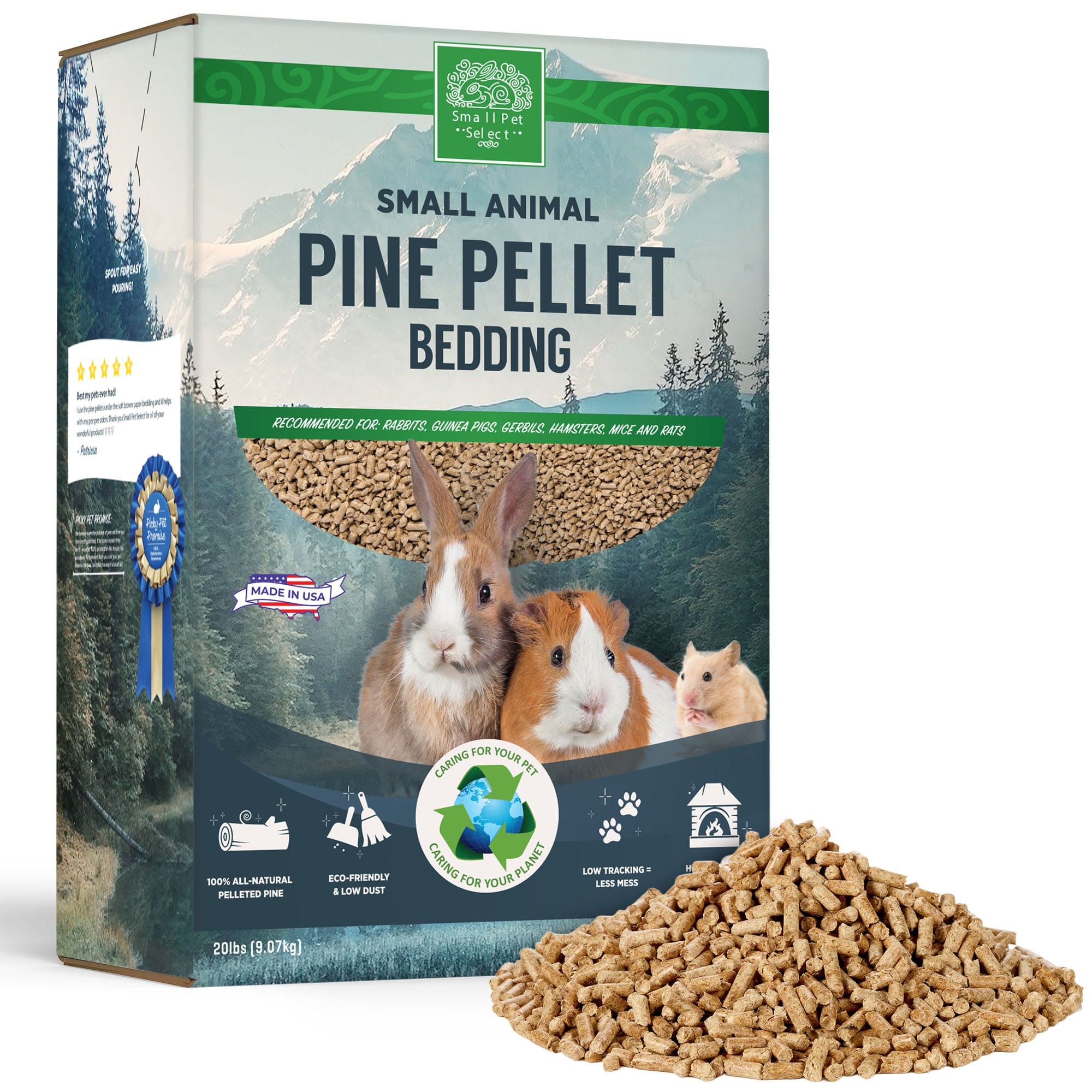 Pine Pellet Litter/Bedding for Rabbits & Guinea Pigs - 100% All-Natural ...
